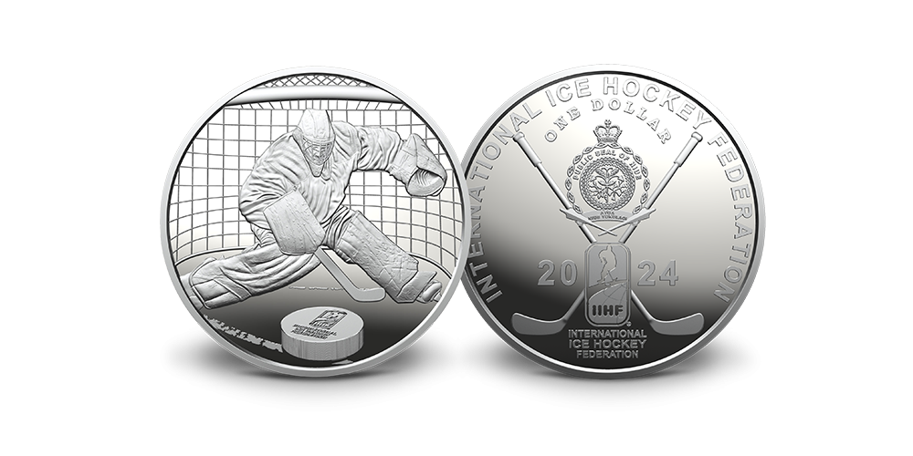 2024. gada pasaules čempionātam hokejā veltīts sudraba monētu komplekts2